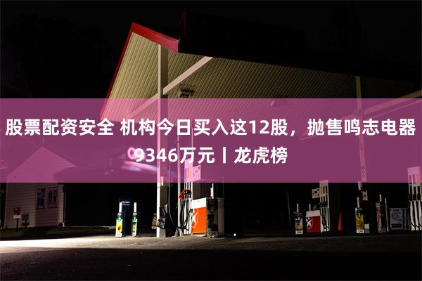 股票配资安全 机构今日买入这12股，抛售鸣志电器9346万元丨龙虎榜