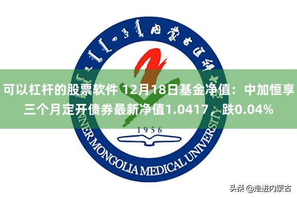 可以杠杆的股票软件 12月18日基金净值：中加恒享三个月定开债券最新净值1.0417，跌0.04%