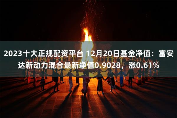 2023十大正规配资平台 12月20日基金净值：富安达新动力混合最新净值0.9028，涨0.61%